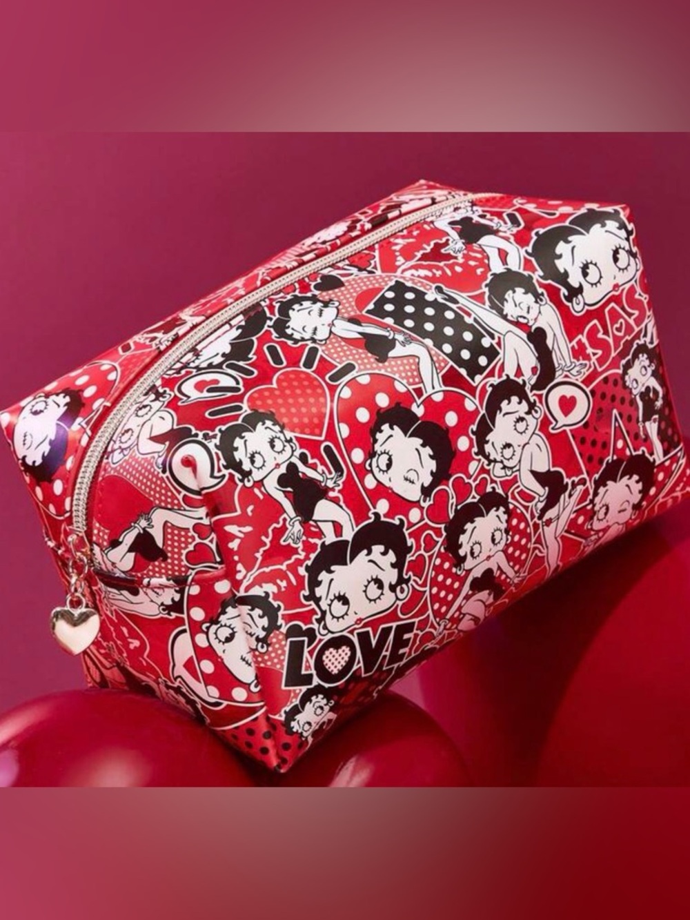 Betty Boop Red Graphic Cosmetic Bag